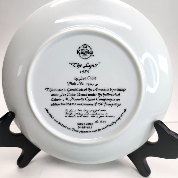 Lynx and Ocelot Great Cat Collectible Plates China Bradford Exchange PD87 - Picture 4 of 5